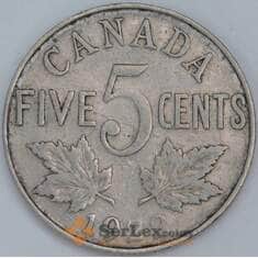 Канада 5 центов 1922 КМ29 F+ арт. 57255