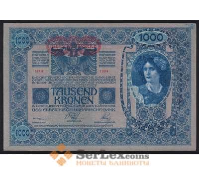 Банкнота Австрия 1000 крон 1902 (1919) Р57 AU горизонтальная надпечатка арт. 39995