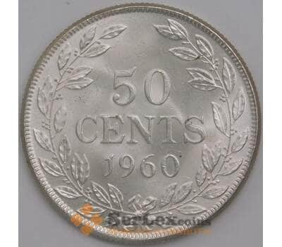 Либерия монета 50 центов 1960 КМ17 UNC арт. 42718