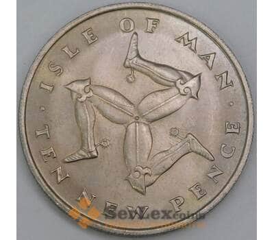 Мэн 10 пенсов 1971 КМ23 UNC арт. 56028