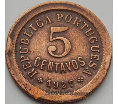Монета Португалия 5 сентаво 1927 КМ572 VF арт. 8754