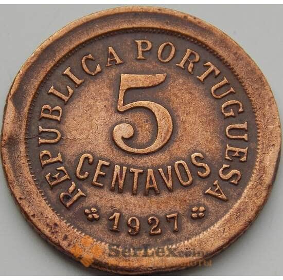 Португалия 5 сентаво 1927 КМ572 VF арт. 8754
