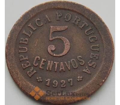 Монета Португалия 5 сентаво 1927 КМ572 VF арт. 8755