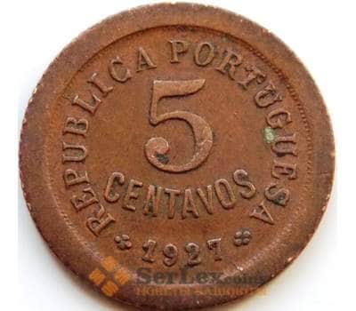 Монета Португалия 5 сентаво 1927 КМ572 VF+ арт. 5794