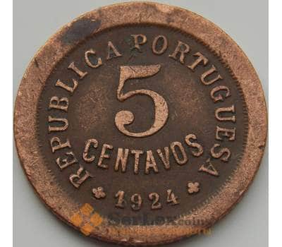Монета Португалия 5 сентаво 1924 КМ572 VF арт. 8753