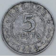 Белиз 5 центов 1989 КМ34а VF арт. 57189