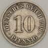 Германия монета 10 пфеннигов 1900 A КМ12 XF арт. 21615