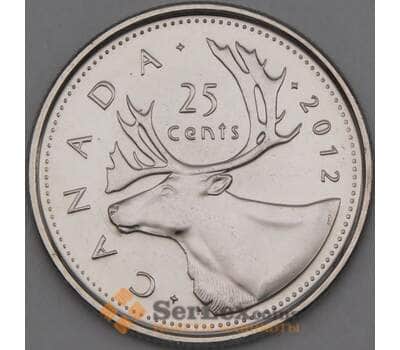 Монета Канада 25 центов 2012 КМ493 UNC арт. 21980