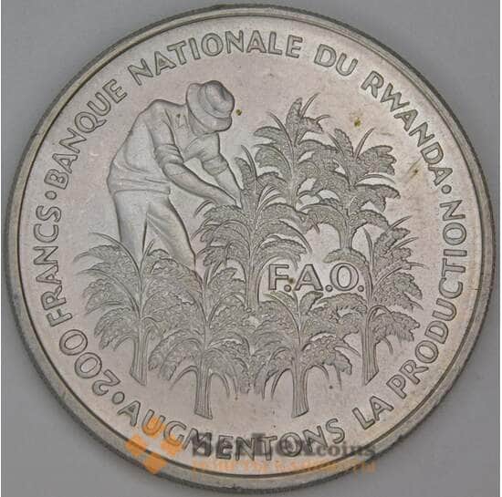 Руанда 200 франков 1972 КМ11 UNC 10 лет Независимости арт. 54789