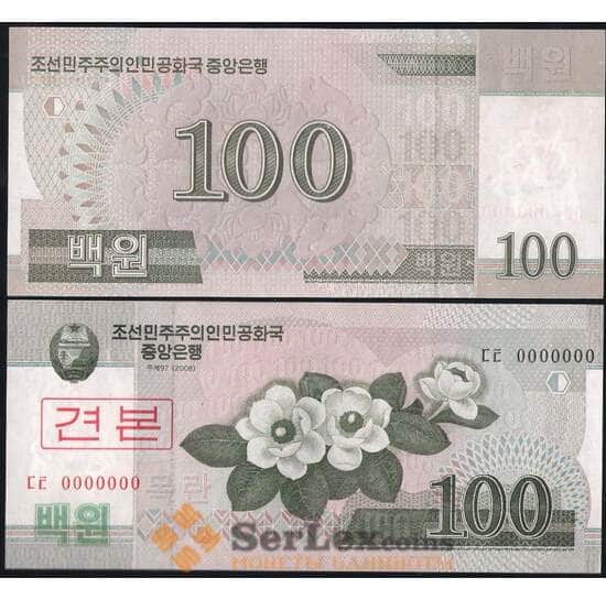 Северная Корея 100 Вон 2008 Р53 UNC образец арт. 8018