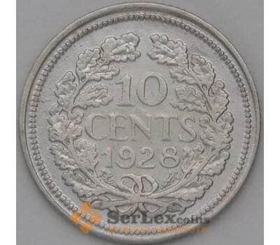 Монета Нидерланды 10 центов 1928 КМ163 VF арт. 28200