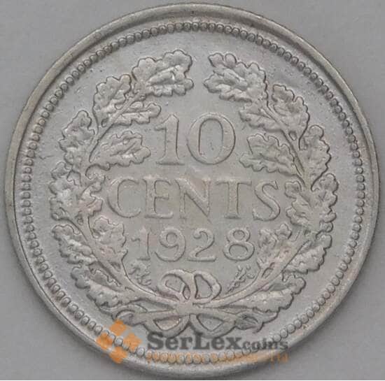 Нидерланды 10 центов 1928 КМ163 VF арт. 28200