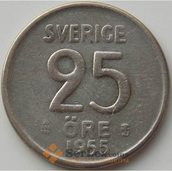 Швеция 25 эре 1955 TS КМ824 XF арт. 11894
