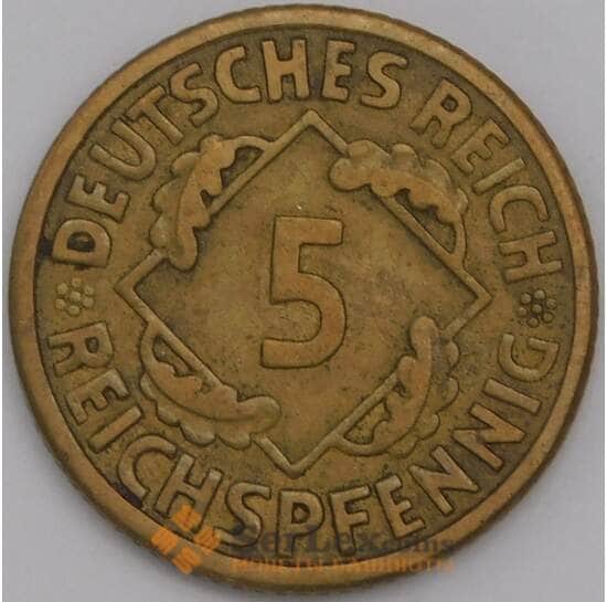 Германия монета 5 пфеннигов 1926 А КМ39 VF арт. 43233