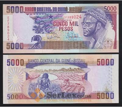 Гвинея-Биссау Бисау 5000 песо 1993 Р14b UNC  арт. 54594