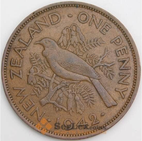 Новая Зеландия 1 пенни 1942 КМ13 XF арт. 46482