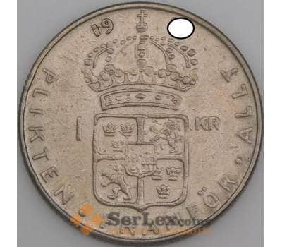 Монета Швеция 1 крона 1968-1973 КМ826а VF арт. 11203