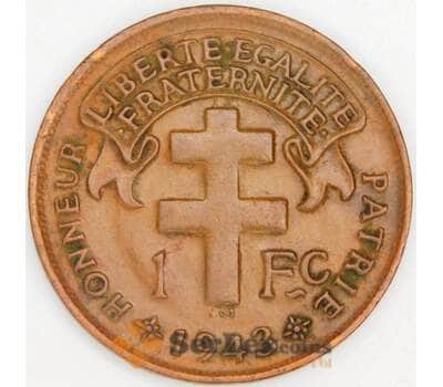 Монета Мадагаскар 1 франк 1943 КМ3 XF арт. 13059