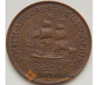 Монета Южная Африка ЮАР 1 пенни 1938 КМ25 XF арт. 7550