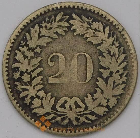 Швейцария 20 раппен 1850 КМ7 VF арт. 38361