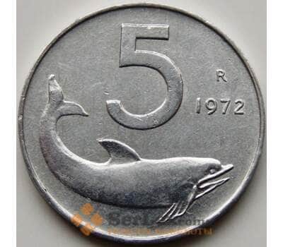 Монета Италия 5 лир 1972 КМ92 UNC арт. С04349