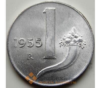 Монета Италия 1 лира 1955 КМ91 UNC арт. С04351