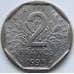 Монета Франция 2 Франка 1993 КМ1062 XF Национальное сопротивление арт. С04392