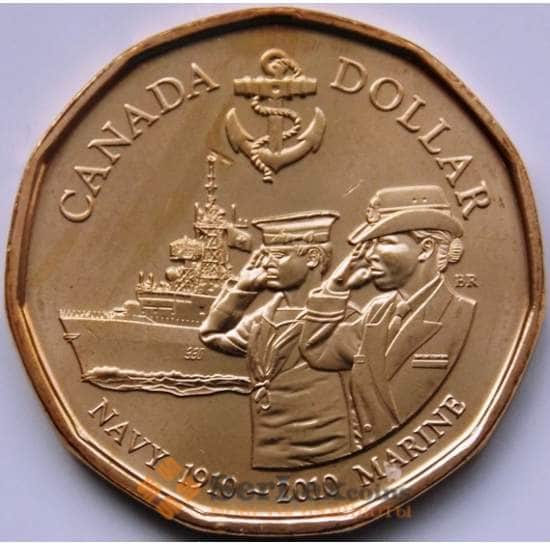 Канада монета 1 доллар 2010 КМ1017 100 лет Морскому Флоту UNC арт. С04447