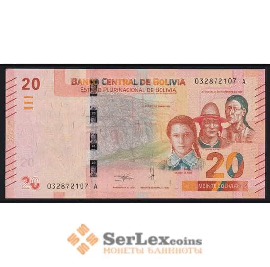 Боливия 20 боливиано ND 2018-2019 Р249(1) UNC арт. 53078