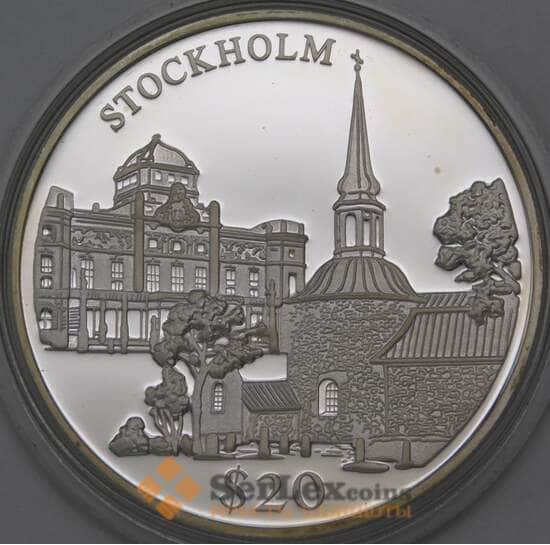Либерия 20 долларов 2000 КМ642 Proof Стокгольм арт. 29653