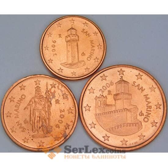 Сан-Марино набор монет 1, 2, 5 центов (3 шт.) 2006 UNC арт. 56802