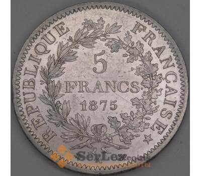 Франция 5 франков 1875 А КМ820 AU арт. 51490