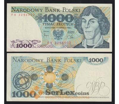 Польша 1000 злотых 1982 Р146с aUNC  арт. 52003