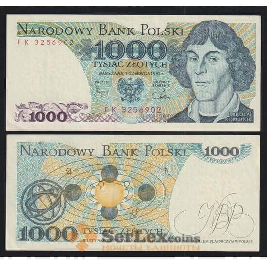 Польша 1000 злотых 1982 Р146с aUNC  арт. 52003