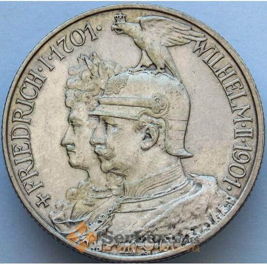 Германия Пруссия 2 марки 1901 КМ525 XF Серебро (J05.19) арт. 16847