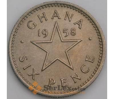 Гана монета 6 пенсов 1958 КМ4 aUNC арт. 46343