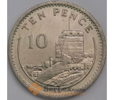 Монета Гибралтар 10 пенсов 1989 КМ23.1 XF арт. 40155