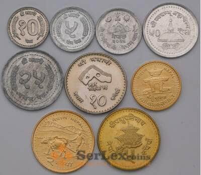 Монета Непал набор монет 2 5 10 25 50 пайса 1 2 5 10 рупий 1971-2010 UNC арт. 37250