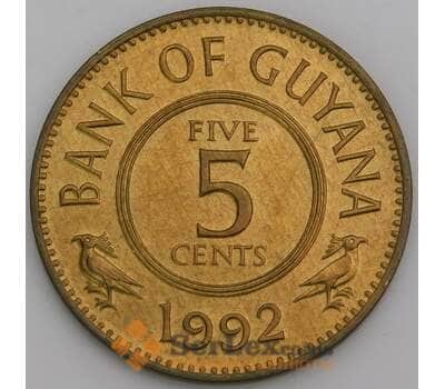 Монета Гайана 5 центов 1992 КМ32 UNC арт. С03752