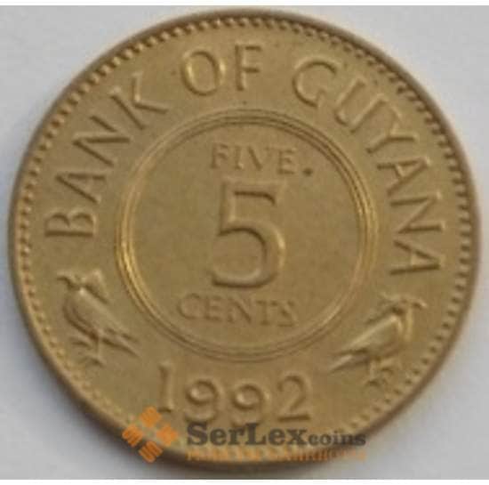 Гайана 5 центов 1992 КМ32 UNC арт. С03752