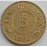 Гайана 5 центов 1992 КМ32 UNC арт. С03752