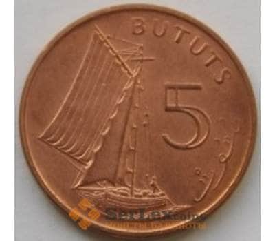 Монета Гамбия 5 бутут 1998 КМ55 AU Корабль арт. С03758