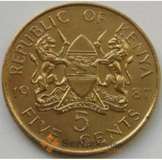 Кения 5 центов 1987 КМ17 UNC арт. С03764