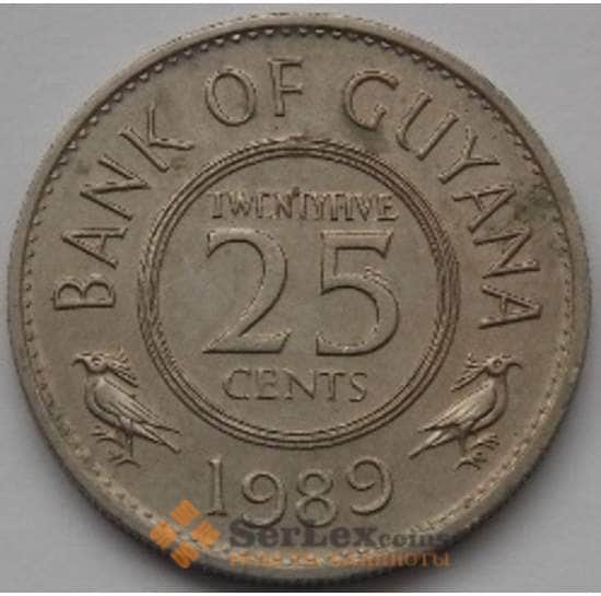 Гайана 25 центов 1967-1992 КМ34 XF арт. С03781