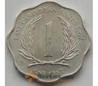 Монета Восточно-Карибские острова 1 цент 1987 КМ10 UNC арт. С03800