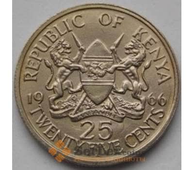 Монета Кения 25 центов 1966 КМ3 aUNC арт. С03812
