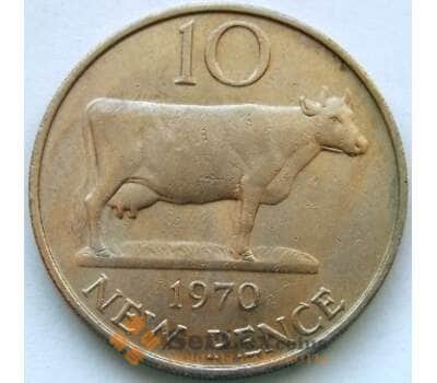 Монета Гернси 10 пенсов 1968-1971 К24 AU арт. С03846