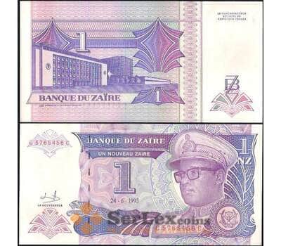 Банкнота Заир 1 заир 1993 P52 UNC арт. В01038