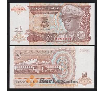 Банкнота Заир 5 заир 1993 P53 UNC арт. В01048