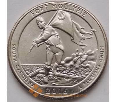 Монета США 25 центов 2016 35 парк Национальный парк Форт Молтри D арт. С03915